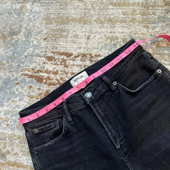 AGOLDE Sophie High Rise Distressed Black Skinny Jeans - Picture 10 of 14